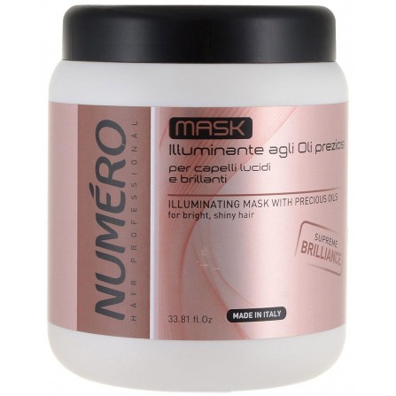 Brelil Numero Illuminating Mask with Precious Oils for bright, shiny hair Mаска за блясък със скъпоценно масло с арганово масло и макадамия 1000ml